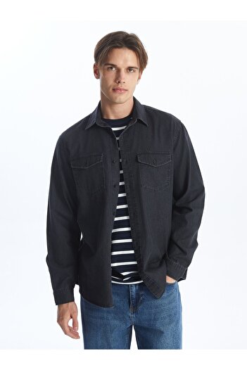 LC Waikiki Чоловіча футболка Jean Сорочка Regular Fit з довгим рукавом