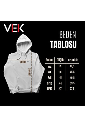 Uniquetex Turkish Printed Children's Hooded Sweatshirt - Vek Hoodie