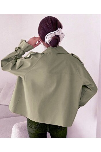 POD Biker Style Short Trench Coat