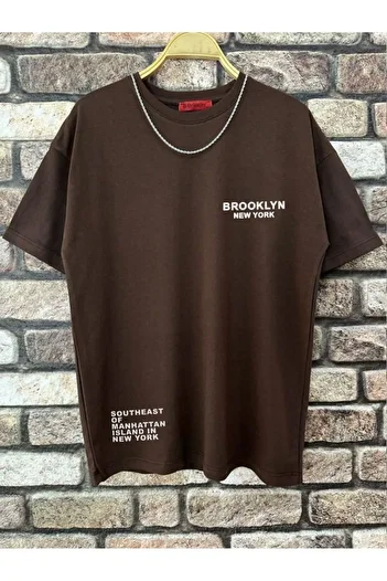 Altamira Ανδρικό μπλουζάκι καφέ Brooklyn Ny με στάμπα