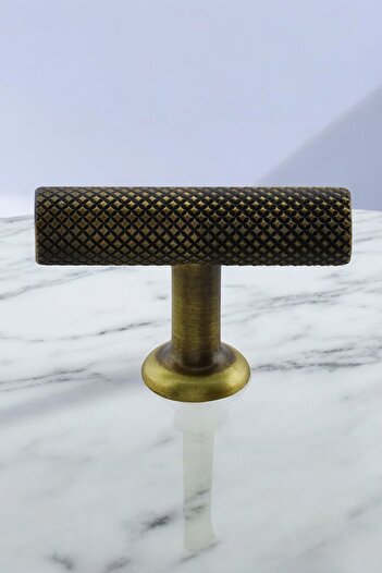 Badem10 Doruk Button Tumbled Antique Yellow Metal Furniture Kitchen Drawer Door Cabinet Cabinet Handles