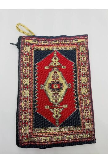 GALATA GIFT Women's Medium Size Wallet - Stylish, Zippered, Lined, Rug Patterned Coin Wallet 15x10