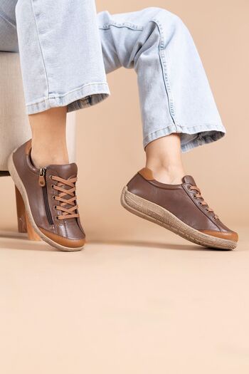 Getcho Sunset Women's Genuine Leather Brown Shoes
