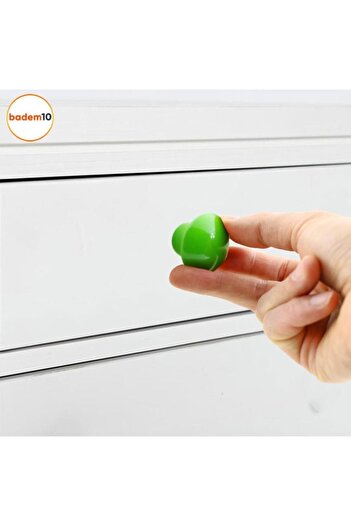Badem10 Mushroom Button Metal (Green) Round Children's Room Furniture Kitchen Drawer Cabinet 10 Pieces Handle Handle