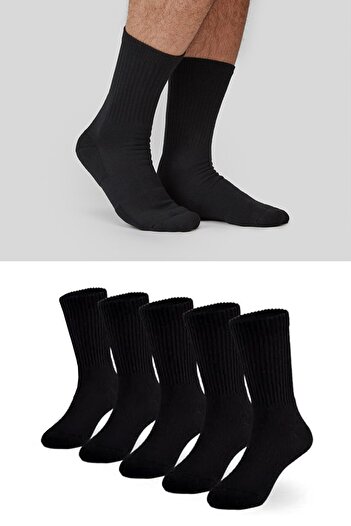 Socks Stations Κουτί με 5 αθλητικές κάλτσες σε μαύρο χρώμα