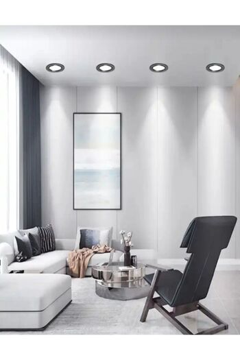Viesteknoloji Modern sıva altı 5w 3renk yanan led spot lamba beyaz kasa gümüş detaylı led armatür