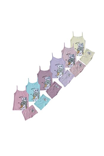 MrrMajestic 6 Lı Paket Kız Çocuk Boxer Atlet Takım