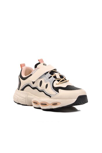 pepino 1751-F Unisex Kids Sneaker - Κρεμ, Μαύρο, Velcro