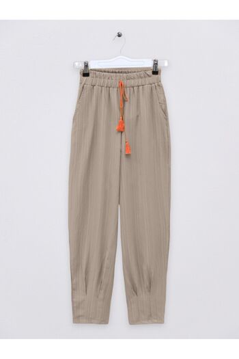 HİJABAYA Long Trousers with Clamp Stitching and Lacing Detail