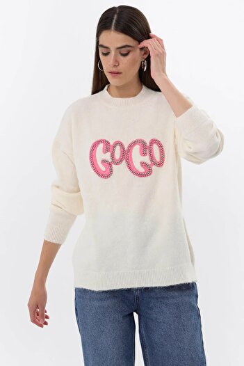 Hiccup Stone Decorated Knitted Sweater