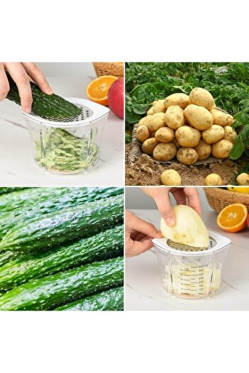 İpek Arya Wenken 4 in 1 Grater - Lemon and Orange Citrus Juicer with Measuring Chamber