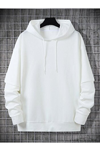Altamira Φούτερ με κουκούλα Unisex Λευκό Oversize