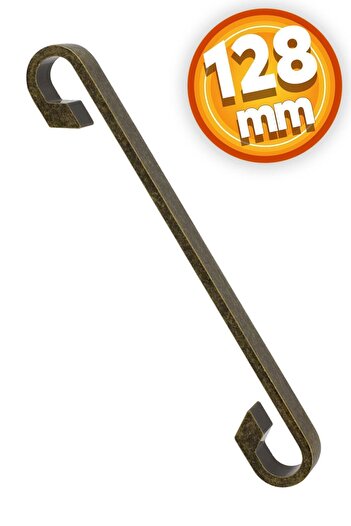 Badem10 Piyano Eskitme Antik Sarı Metal (128 MM-12.8 CM) Mobilya Mutfak Çekmece Dolap Kulpu Kulbu Kulpları