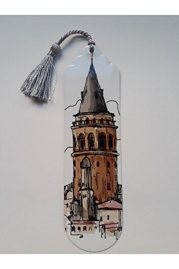 NiceandBonita Turnul Galata Ilustrație Semn de carte cu ciucuri