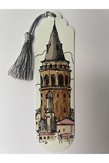 NiceandBonita Turnul Galata Ilustrație Semn de carte cu ciucuri