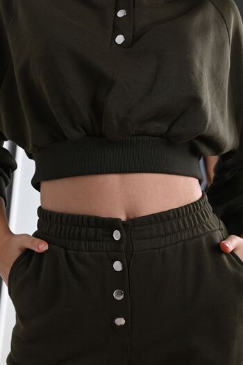 Koza Butik Γυναικείο Σετ Φόρμας με Λεπτομέρεια Crop 3912-24