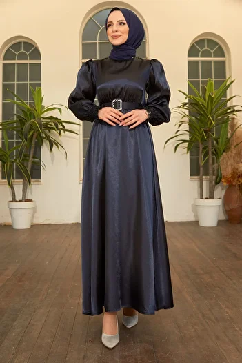 TOFİSA 11481-DARK BLUE Dress
