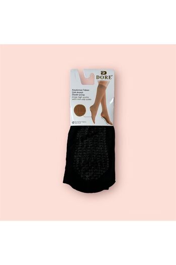 Dore Women's Black Anti-Slip Hajj and Umrah Tavaf Socks Knee Socks