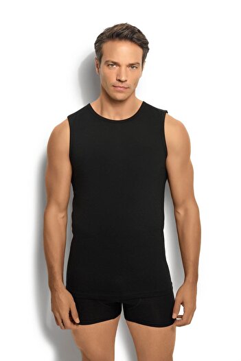 Jiber Men's Black Undershirt 3 Pack - Zero Sleeve - 114
