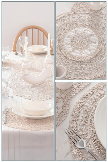 FAVORA Freesia Velvet 7 Piece American Service Supla Runner Set - Mink