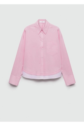 MANGO Woman Πουκάμισο Oversize με αντίθεση