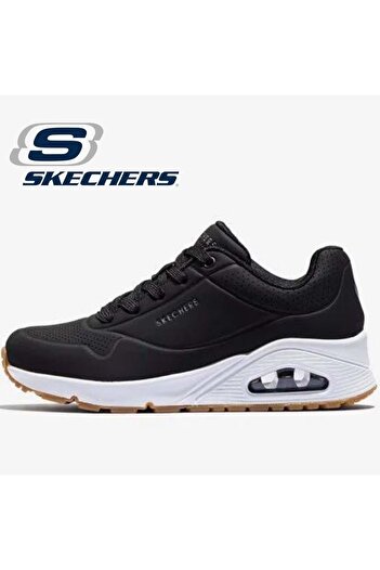 SKECHERS Uno Stand on Air 73690 Unisex Sports Shoes Black-White