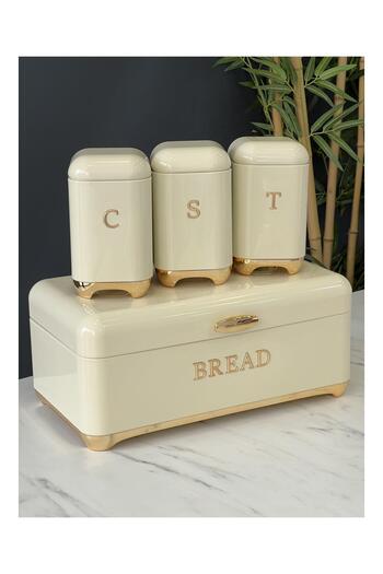 Doğudeko Metal Cream Ester Bread and Spice Bowl Set