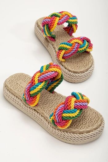 Zerenyus Straw Twisted Summer Rope Slippers for Women