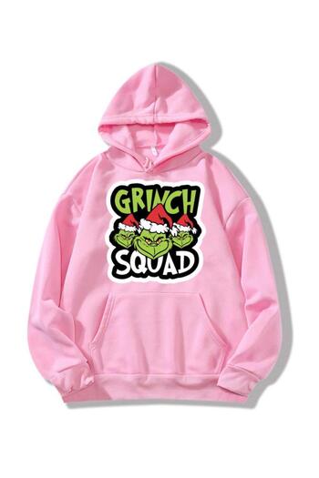 MAD COLLECTİON Φούτερ με στάμπα GRINCH με μακρυμάνικη κουκούλα καγκουρό με κανονική εφαρμογή