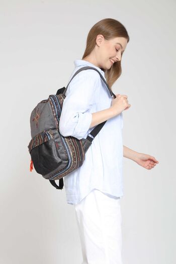 Street Bag Nubi Etnik Otantik Bohem Nakışlı Desenli Sırt Çantası Günlük Seyahat Kullanım
