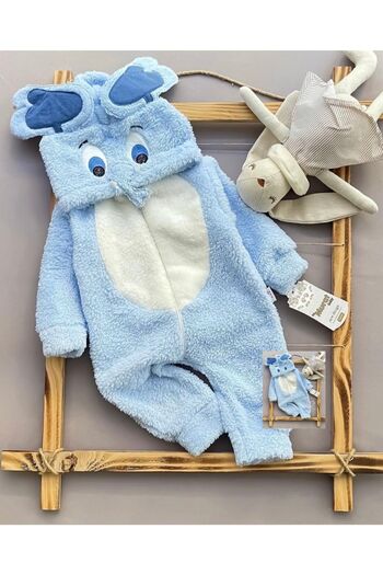 Murat Baby Welsoft Plush Eared Hooded Elephant Jumpsuit