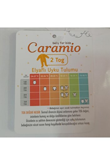 Caramio 2 tog bebek çocuk uyku tulumu elyaflı astarlı