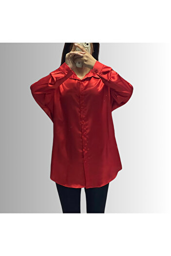 DENİZCE Satin Oversize Shirt