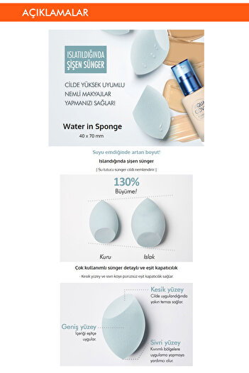 Missha Islandığında Hacmi Büyüyen Makyaj Süngeri Water In Sponge