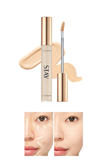 Missha İnce Dokulu Pürüzsüz Görünüm Sağlayan Concealer Stay Tip Concealer High Cover 21N(Vanilla)