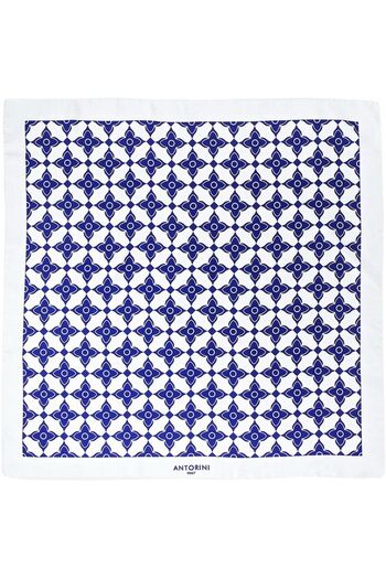 ANTORINI Ιταλική κατασκευή Geometric Blue Limited Edition Scarf Bandana - Como Scarf