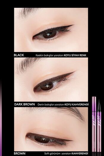 Missha Su , Ter ve Yağa Dayanıklı , 48 Saate Kadar Kalıcı Ultra Powerproof Thin Pen Liner (Dark Brown)