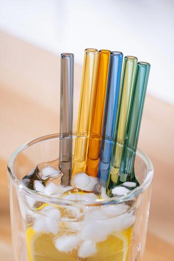 ACAR 7 Piece Glass Straw and Cleaning Brush Set