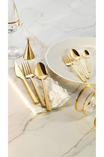 Fecra Nature 36 Piece Gold Fork Spoon Knife Set