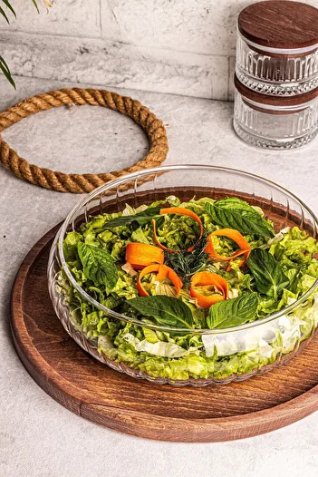 Snippy Wave - Large Glass Salad Presentation Bowl