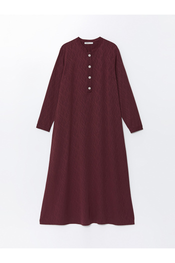 LC Waikiki Gemustertes Damenkleid mit Rundhalsausschnitt