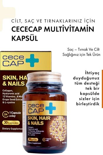 cece med Cececap 12 Vitamins 8 Minerals 2 X 30 Capsules Multivitamins for Healthy Hair and Nails