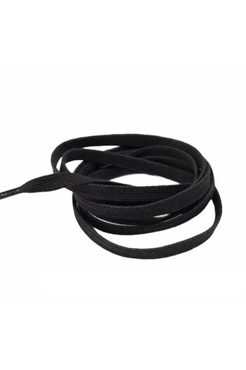 srtfootcare Flat Waxed Cotton Shoelaces 07mm X 120cm 1 Pair Black