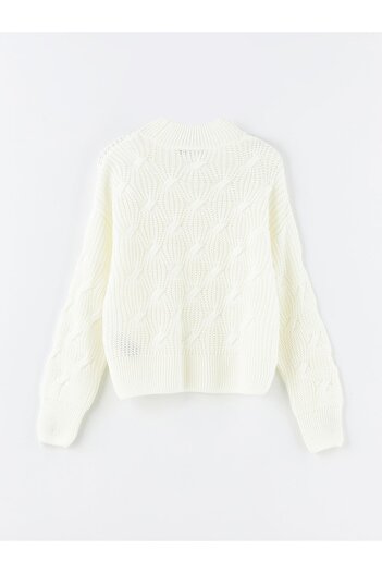 LC Waikiki Long Sleeve Crew Neck Patterned Women's Knitwear Sweater
