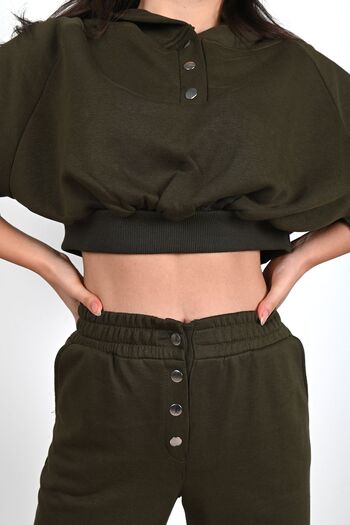 Koza Butik Γυναικείο Σετ Φόρμας με Λεπτομέρεια Crop 3912-24