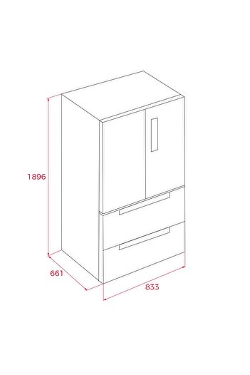 Teka - RFD 77825 GBK EU - Solo 2 Kapı + 2 Çekmeceli NoFrost Buzdolabı - 516 lt - Siyah- 113430046