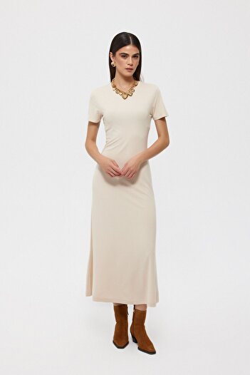 Seda Yalçın Atelier Beige Long Basic Dress