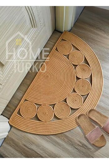 HomeTurko Bohemian Jute Woven - Semi-Circle Slip, Bathroom Balcony Pavette, Design Door Front
