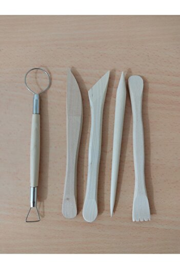 EXİZTİCARET 250 Gr Ceramic Plasticine and Wood Set - Parent and Modeling Mud, Natural