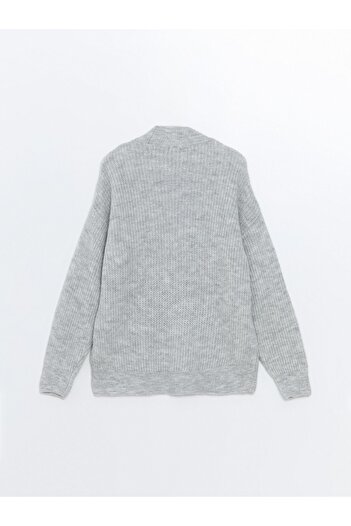 LC Waikiki Women's Knitwear Sweater - Half Turtleneck, Self Patterned